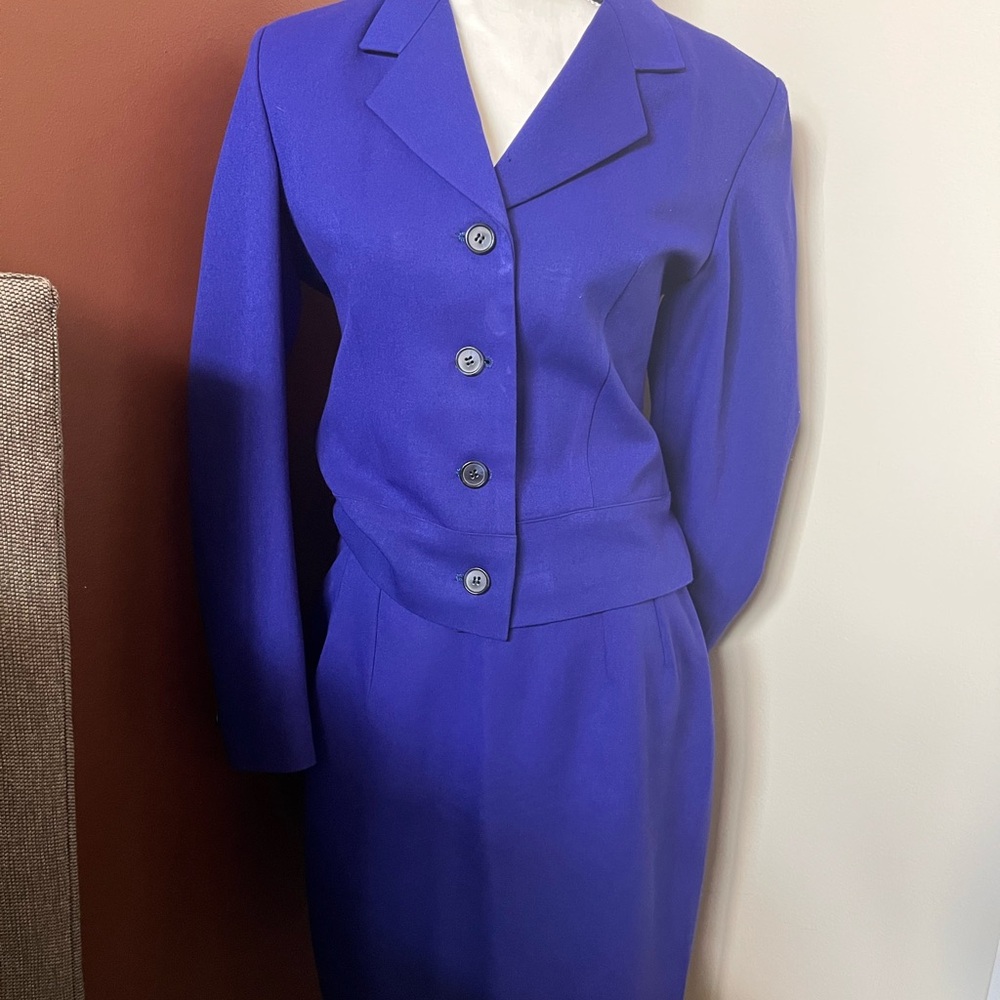 Purple Women's 3 Piece Suit: Blazer, Pants & Skirt Size 8 (Custom)